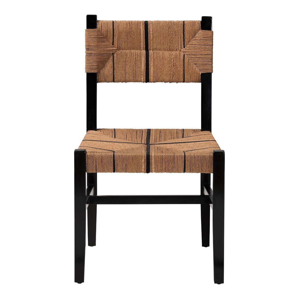 bali & pari Prita Paper Loom and Mahogany Wood Dining Chair Brown/Black - thumbnail 5