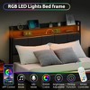 Bed Frame with Headboard and 2 Storage Drawers, Upholstered Platform Bed Frame with Chargin Station and LED Lights, Heavy Duty, No Box Spring Needed - 4 of 4