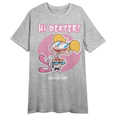 Dexter's Laboratory Dee Dee Hi Dexter Juniors Athletic Heather  Nightshirt-large : Target