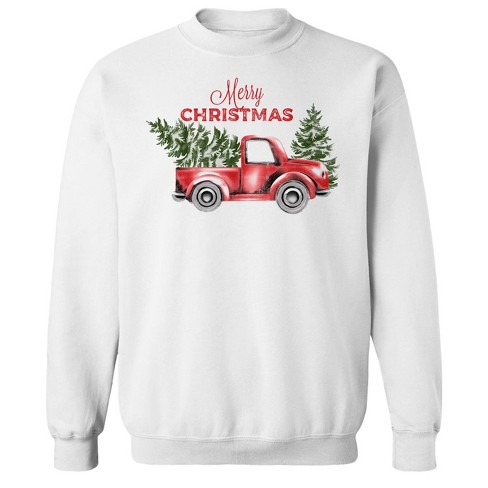 Sweater with red on sale truck and christmas tree