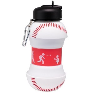 Maccabi Art: Collapsible 1 Liter Water Bottle - Baseball - 1 of 4
