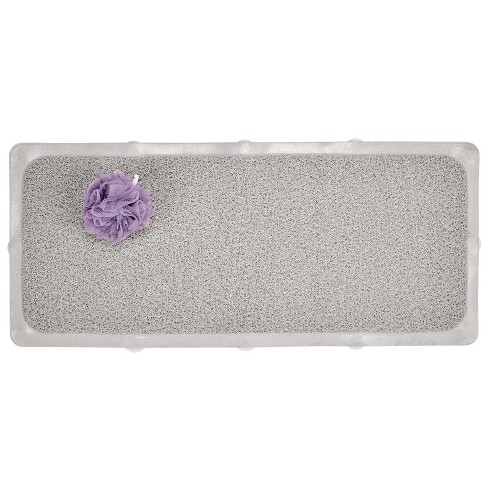 Mdesign Plastic Loofah Cushioned Suction Bath Mat For Shower Or