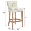 Lyngins Bar Stool with Curved Backrest,Kitchen Chair with Hardwood Frame,Cow Top Leather Counter Stool for Kitchen Island,Pub - 3 of 4