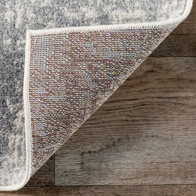 Gray Rectangular Vintage Medallion Synthetic Area Rug