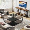 Hommoo 39 Inch Farmhouse 2 Tier Square Coffee Tables Black - 2 of 4
