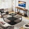 Hommoo 39 Inch Farmhouse 2 Tier Square Coffee Tables Black - image 2 of 4