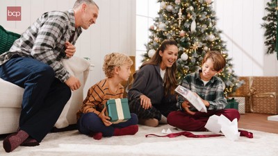 7.5ft Frosted Pine Christmas Tree with Multicolor LED Lights