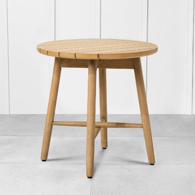 Slat Wood Outdoor Round Side Table Natural - Hearth & Hand™ with Magnolia