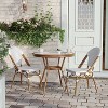 Flash Furniture Lourdes Indoor/Outdoor Commercial Bistro 31.5" Table, PE Rattan, Glass Top with 2 Stack Chairs - 3 of 4