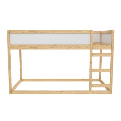 Max & Finn Saffiano Convertible 3-in-1 Kids Bed, Natural/White