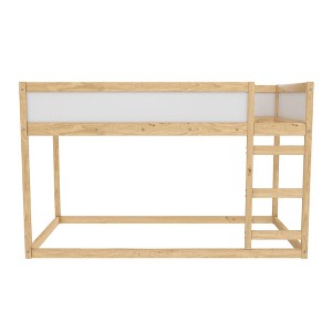 Max & Finn Saffiano Convertible 3-in-1 Kids Bed, Natural/White - 1 of 4