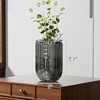 VECELO U-shaped Ribbed Glass Decorative Flower Vase, Gray - 2 of 4