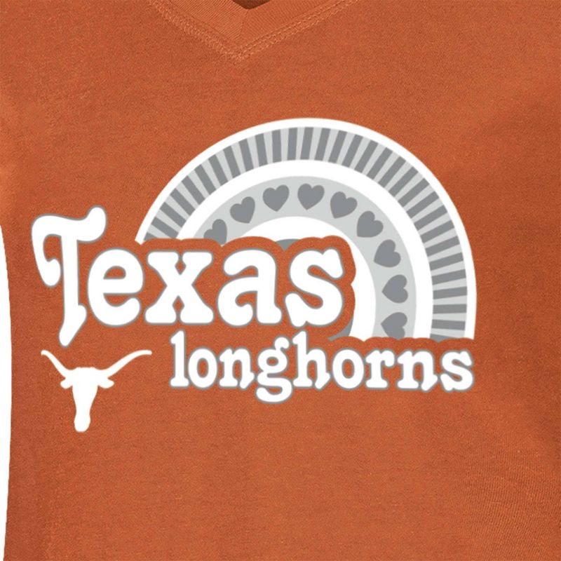NCAA Texas Longhorns Girls&#39; V-Neck T-Shirt, 3 of 4