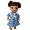 Doll Clothes Superstore Handmade Blue Checks and Cherries Nightgown for 14 Inch Baby Alive Dolls - 3 of 4