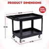CuisinSmart 2 Tier Large Heavy Duty Service Cart, Rolling Utility Cart with 360° Swivel Wheels+Oversize Shelf, for Warehouse Garage Cleaning - 2 of 4