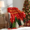 Lomsoe Red Christmas Trees Flannel Throw Blanket, Merry Christmas Blanket, Soft and Cozy Holiday Blanket for Sofa, Bed, Couch, Xmas Decorative Blanket - 4 of 4