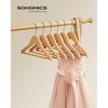 SONGMICS 20 Pack Kids Wooden Hangers Children's Coat Hangers with Pants Bar Swivel Hooks Shoulder Notches Natural and Silver - 2 of 4