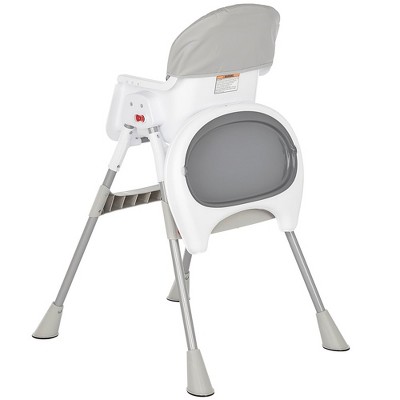 Gray and White Portable Convertible High Chair with Adjustable Tray