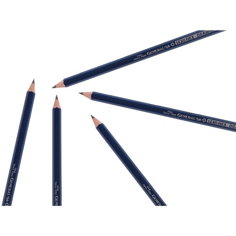 General's Hexagonal Non-Toxic Drawing Pencil, 5H Thin Tip, Blue (Pack of 12)