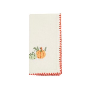 Saro Lifestyle Fall Pumpkins Napkin (Set of 4), 18", Orange - 1 of 4