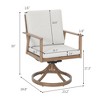 COWLOWN 2 Piece Outdoor Aluminum Swivel Patio Dining Chair Set with Cushions, Weather-Resistant Teak Look Chairs for Backyard, Deck, Garden, Porch - 4 of 4