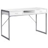 Monarch Specialties Computer Desk Home Office Laptop Storage Drawers 48InchL Work Metal Laminate White Grey Contemporary Modern - image 4 of 4