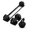 HolaHatha 3-in-1 Multifunctional Adjustable Dumbbell Set with Safety-Locking System, Non-Slip Handle & 3 Modes for Home Gym Fitness Workout, Black - 2 of 4