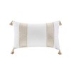 Kumasinova 12" Rectangle Embroidered Cotton Rectangle Bed Pillows,Standard Pillow with Tassel Details,Decorative Pillows for Bed and Sofa,Multicolor - 2 of 4