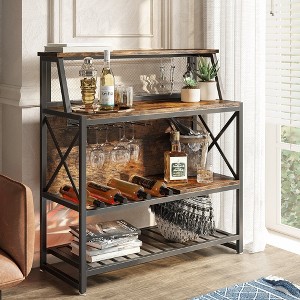 Bestier 3 Tier Liquor Bar Table Wine Bar Cabinet Coffee Station for Kitchen - 1 of 4