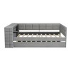 GDFStudio Ellen Full Size Modern Upholstered Bed with Storage Shelves and Twin Trundle - 4 of 4