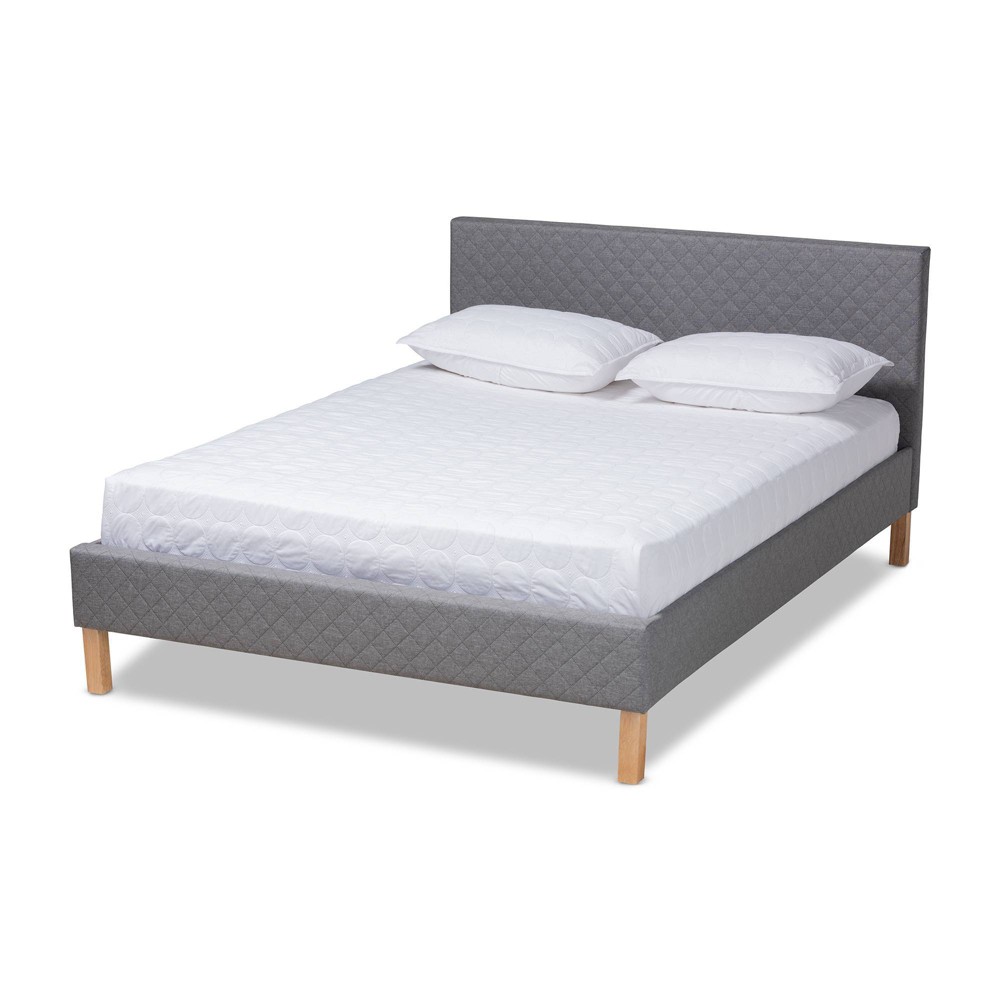 Photos - Bed Frame King Aneta Platform Bed Gray - Baxton Studio