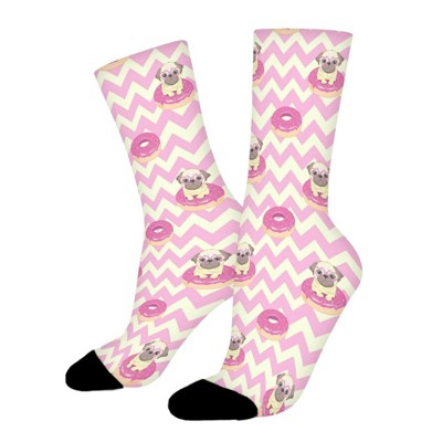 Funny French Bulldog Women Printed Crew Socks Funny Funky Socks Soft Polyester Novelty Gifts for Artists Men