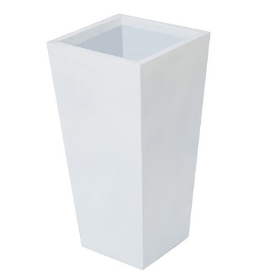 Black Fiberclay 18.5" Tall Tapered Square Planter