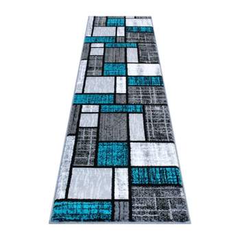Emma and Oliver Rug with Geometric Mosaic Design with Natural Jute Backing