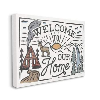 Stupell Industries Welcome to Our Home Greeting Cabin Forest Words