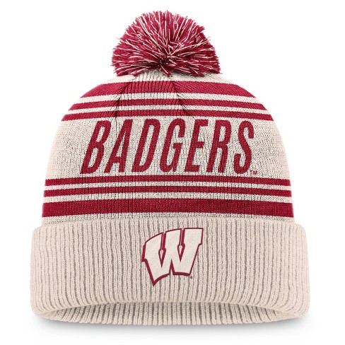 Women's Love Your Melon Red Wisconsin Badgers Cuffed Knit Hat with Pom