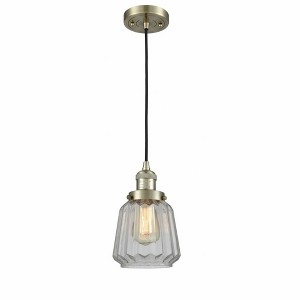Chatham - 1 Light Cord Hung Mini Pendant In Art Deco Style-11 Inches Tall and 7 Inches Wide - 1 of 1