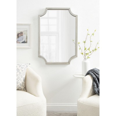 Hogan 24x36 Antique Silver Wood Framed Decorative Wall Mirror