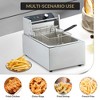 Deep Fryer with Basket - 1800W Power, 6.3QT/6L Small Deep Fryer, Thickened Stainless Steel, Countertop Electric Design - 2 of 4