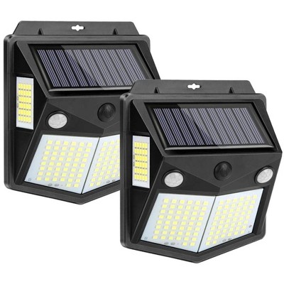 MPM 160 LED Solar Motion Sensor Light Outdoor [2 Sensor] Waterproof Security Wall Lights for Yard, Garden, Deck, Patio (2 Pack)