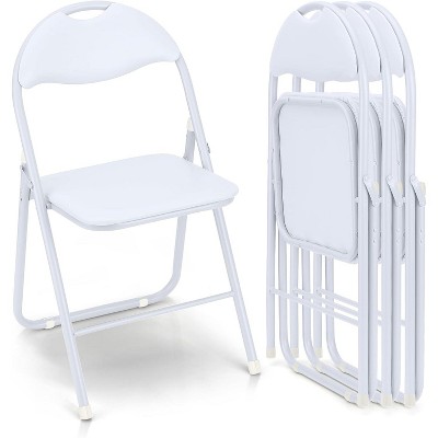 Portable Folding Chairs - PU Leather, Cushioned, Stackable for Indoor/Outdoor Events