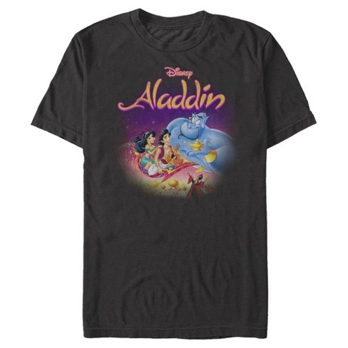 Men's Aladdin Distressed Classic Poster T-shirt - Black - X Large