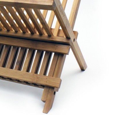 20" Natural Bamboo Foldable Dish Rack