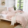 Ruffled Duvet Cover, Soft Washed Microfiber Vintage French Country Duvet Cover Set - 2 of 4