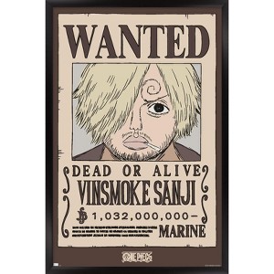 Trends International One Piece - Vinsmoke Sanji Wanted Poster Framed Wall Poster Prints - 1 of 4