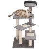 40'' Cat Tree Tower with Scratching Posts and Perches Resting Top for Indoor Cats Plush Climbing Activity Center - LAOTIES - 3 of 4