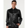 Lars Amadeus Men's Satin Point Collar Long Sleeve Button Down Dress Shirts - image 2 of 4