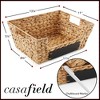 Casafield (Set of 2) Water Hyacinth Seagrass Pantry Baskets with Handles and Chalkboard Labels, Wide Woven Storage Baskets for Kitchen Shelves - 3 of 4