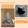FONTOI Cat House Triangles Cats Shelter Feral with Escape Door of Cat Pattern Indoor Outdoor Easy Install Clean Balcony, Gray, 23.82"*25.59"*25.67" - 2 of 4