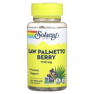 SOLARAY Saw Palmetto Berry 1110 mg, Organic Saw Palmetto for Men, Healthy Prostate Support from Fatty Acids & Plant Sterols, Non-GMO, Vegan & Lab - 1 of 2